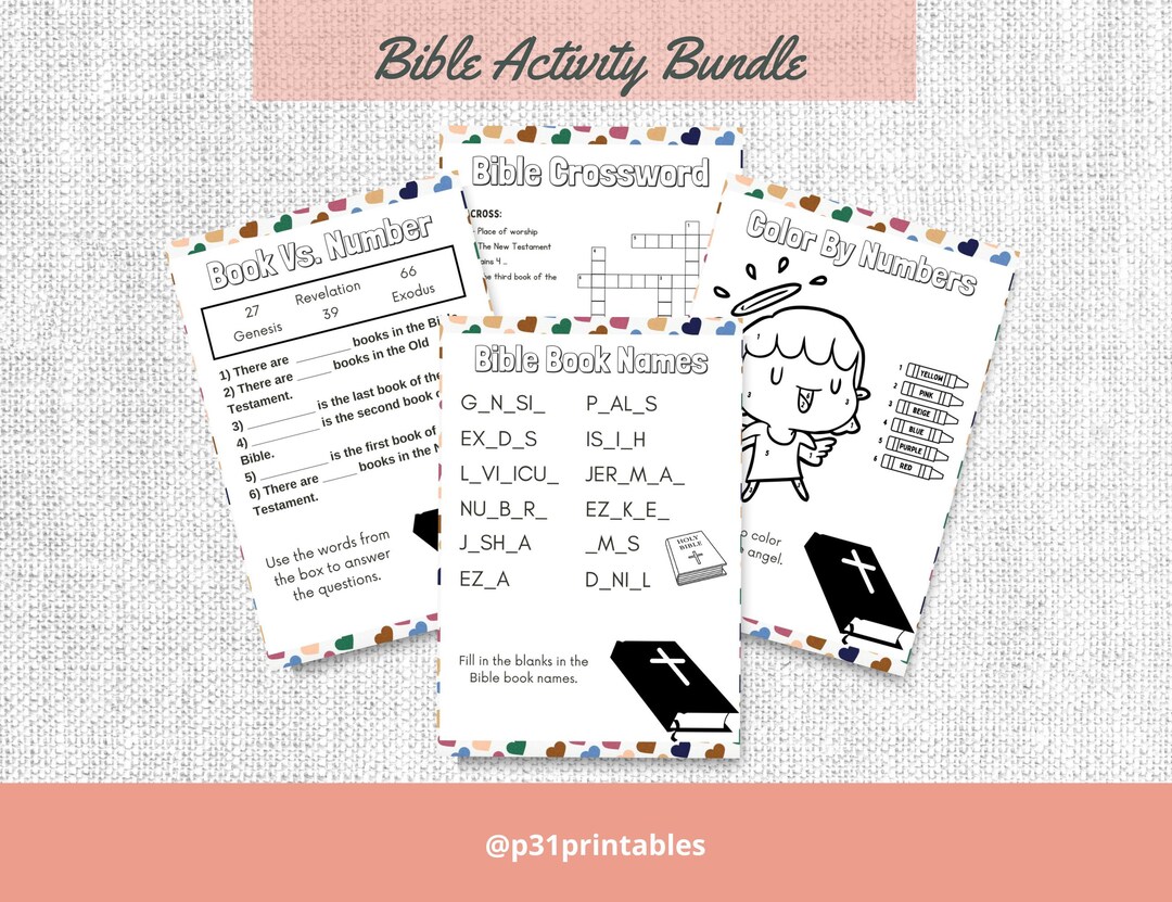 Bible Activities Printable for Kids - Etsy