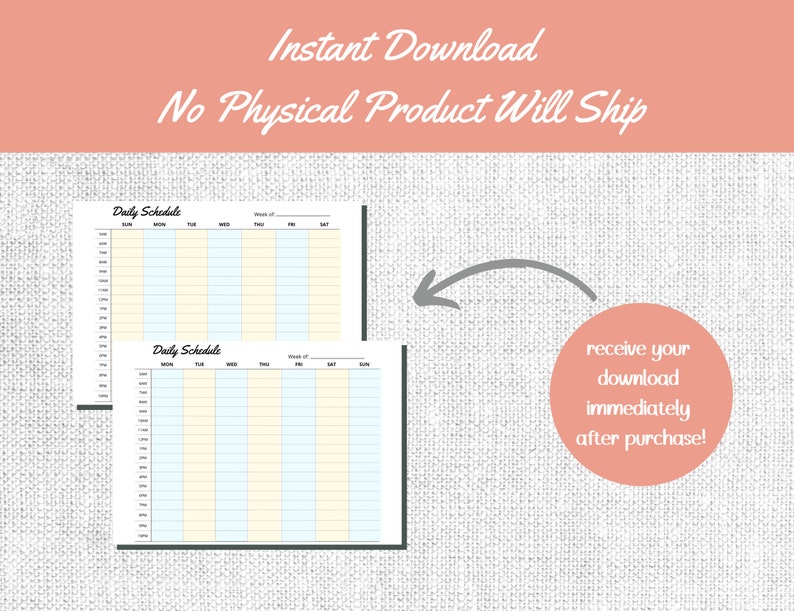 Printable Tue Weekly Schedule Printable Featuring Daily Scheduling and Hourly ...