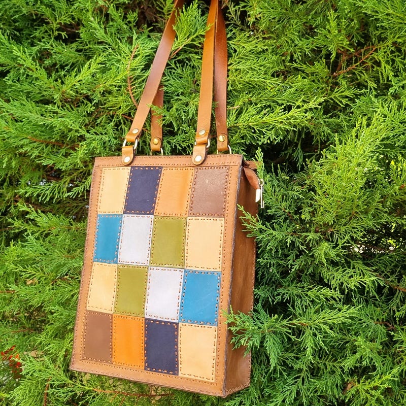 Patchwork Leather Bags Etsy