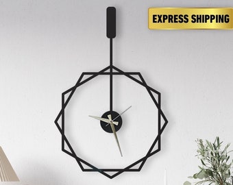 Minimalist Metal Large Wall Clock,Modern Oversize Wall Clock,Unique Silent Clock ,Design Clock,Home Decor, Horloge Murale ,Housewarming Gift