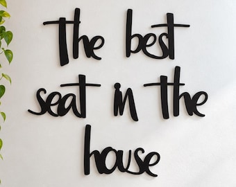 The Best Seat in The House Metal Wall Sign, Modern Bathroom Wall Sign Art, Bathroom Quotes Metal Wall Decor, Funny Bathroom Sign Home Decor