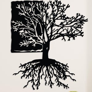 Metall Baum des Lebens Wandkunst, Zweige und Wurzeln Wanddekor, Naturliebhaber Geschenk, ungewöhnliche Wandbehänge, Familienstammbaum, Housewarming Geschenk