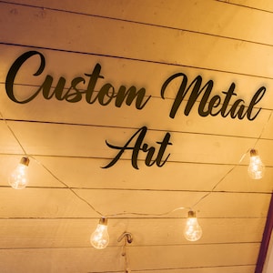 Personalized Custom Metal Wall Sign, Personalized Sign, Indoor Home Decor, Custom Word Gift, Modern Metal Your Text, Personalized Word Gift