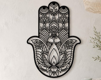 Hamsa Metal Wall Art, Hamsa Hand Metal, Large Metal Wall Decor, Hand of Fatima Large Metal Wall Decor, Living Room Decor, Housewarming Gift