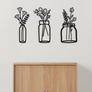 Frühlingsblume Wand Dekor Einweihungsgeschenk, Beste Weihnachtsgeschenk, 3 Stück Blumen Wohnzimmer / Küche Dekoration Mama Geschenk, Frohes Neues Jahr