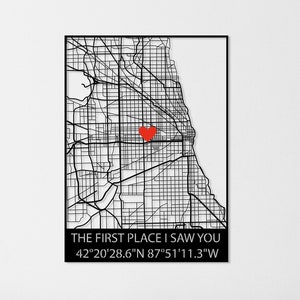 Regalo de pareja para el día de San Valentín, mapa de pared de metal personalizado, regalo de boda personalizado, mapa de pared de metal donde nos conocimos, regalo de boda personalizado para pareja