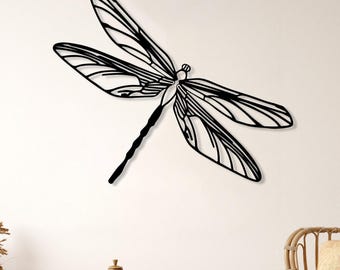 Dragonfly Metal Wall Art, Dragonfly Butterfly Nature Home Decor, Boho Minimalist Decor, Large Dragonflies Outdoor Wall Art,Nature Lover Gift