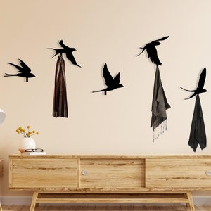 Flying Bird Wall Hooks, Decorative Metal Coat Hooks Birds, Bird Lover Gift, Entryway Key Holder, Bathroom Towel Hook, Organizer Lovers Gift