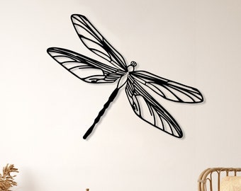 Dragonfly Metal Wall Art, Dragonfly Butterfly Nature Home Decor, Boho Minimalist Decor, Large Dragonflies Outdoor Wall Art,Nature Lover Gift