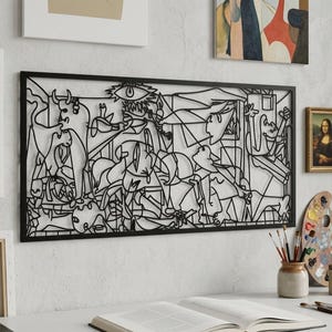 Metal Guernica Wall Decor, Christmas Gift, Steel Pablo Picasso Painting Home Art Decor, Modern Wall Art, Gernica Metal Large, New Home Gift