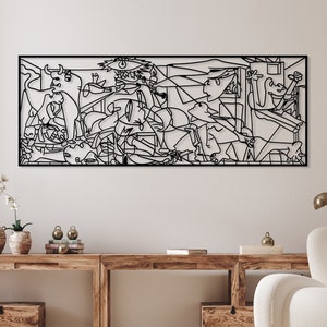 Guernica extra grote metalen muur kunst, Pablo Picasso Guernica Wall Decor, Guernica schilderij, moderne woonkamer grote muur kunst, Picasso artwork