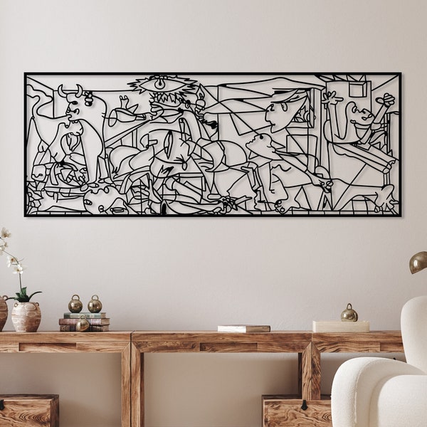 Guernica Extra Large Metal Wall Art, Pablo Picasso Guernica Wall Decor, Guernica Painting, Modern Living Room Large Wall Art,Picasso Artwork