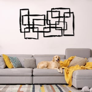 Decorative Abstract Metal Wall Art, Large Retro Metal Wall Decor, Mid-Century Vintage Wall Art, Modern Design Home Decor, Housewarming Gift