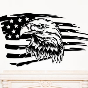 American 1776 Metal Flag Wall Art, American Eagle Flag, Patriotic Metal Decor, 4th of July Gift, US Flag Decor, Man Cave Decor,Tattered Flag