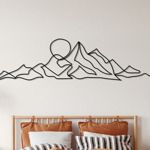 Mountain Lake Metal Wall Art Etsy