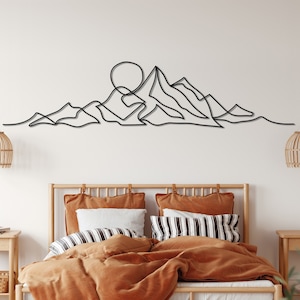 Mountain Wall Art, Minimalist Metal Wall Art, Mountain Range View, Nature Decorations,Unique Home Decor,Metal Wall Hanging,Housewarming Gift