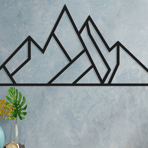 Mountain Metal Wall Art Large Mountain Wall Decor Mountain Etsy