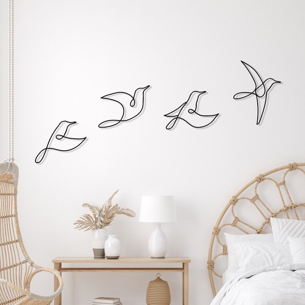 Birds Metal Wall Art, Bedroom Wall Art, Minimalist Birds Wall Decor, Oversized Wall Art, Animal Art, Wall Art Birds Set, Housewarming Gift