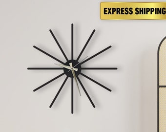 Black Minimalist Silent Oversize Clock Unique  Large Metal Wall Clock,Modern Big Clocks For Wall Horloge Murale Housewarming Gift Home Decor