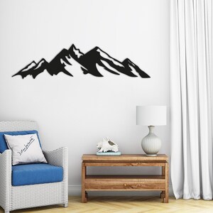 Mountain Wall Art, Large Mountain Wall Art, Mountain Metal Wall Art, Nature Mountain Metal Decor, Hill Metal Decor, Fireplace Metal Wall Art image 3