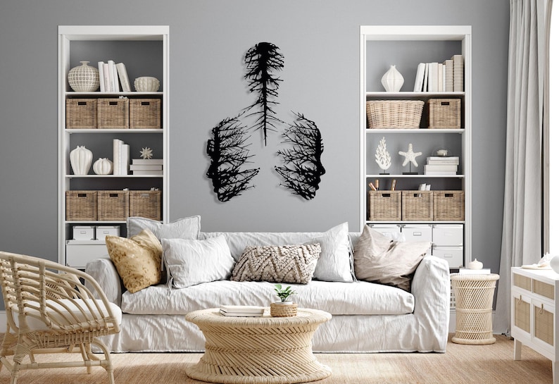 Abstract Tree Metal Wall Art, Abstract Faces Wall Decor, Modern Wall Art, Unique Design Wall Sculpture, Art Lover Gift, Housewarming Gift image 13