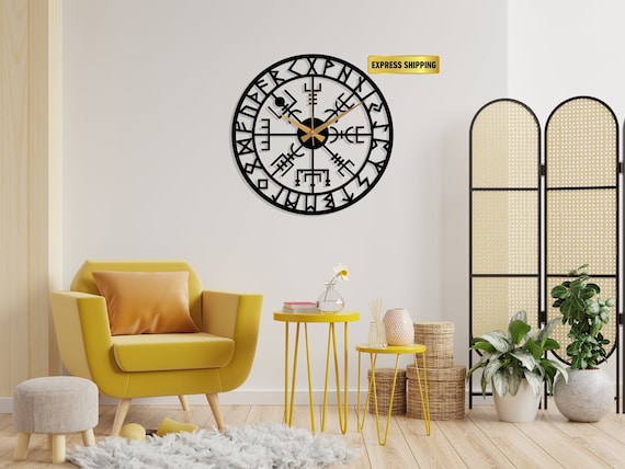 Vegviser Large Metal Wall Clockviking Symbols Clock Canada - Large Metal Wall Clock Canada Vegviser Large Metal Wall Clockviking Symbols Clock Canada - Large Metal Wall Clock Canada