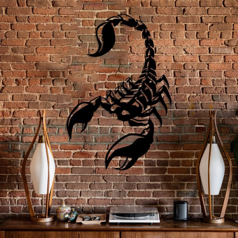 Metall Skorpion Wandkunst, Wildlife Wanddekor, großes Skorpion Dekor, Tier Wandkunst, Naturliebhaber Geschenk, Gothic Dekor, Entomologie Dekor Geschenk Bild 1
