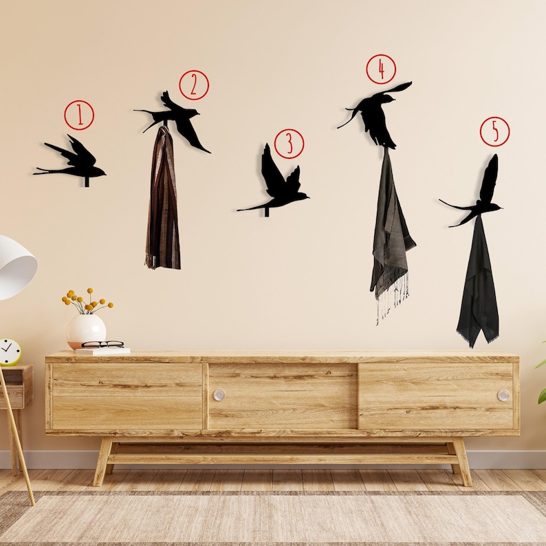 Flying Bird Wall Hooks Art, Metal Bird Coat Racks, Bird Lover Gift ...