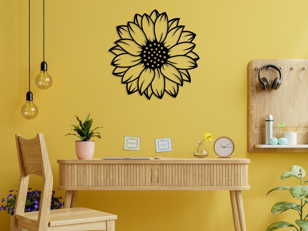 Sunflower Metal Wall Decor, Metal Flower Wall Art, Sunflower Metal Sign