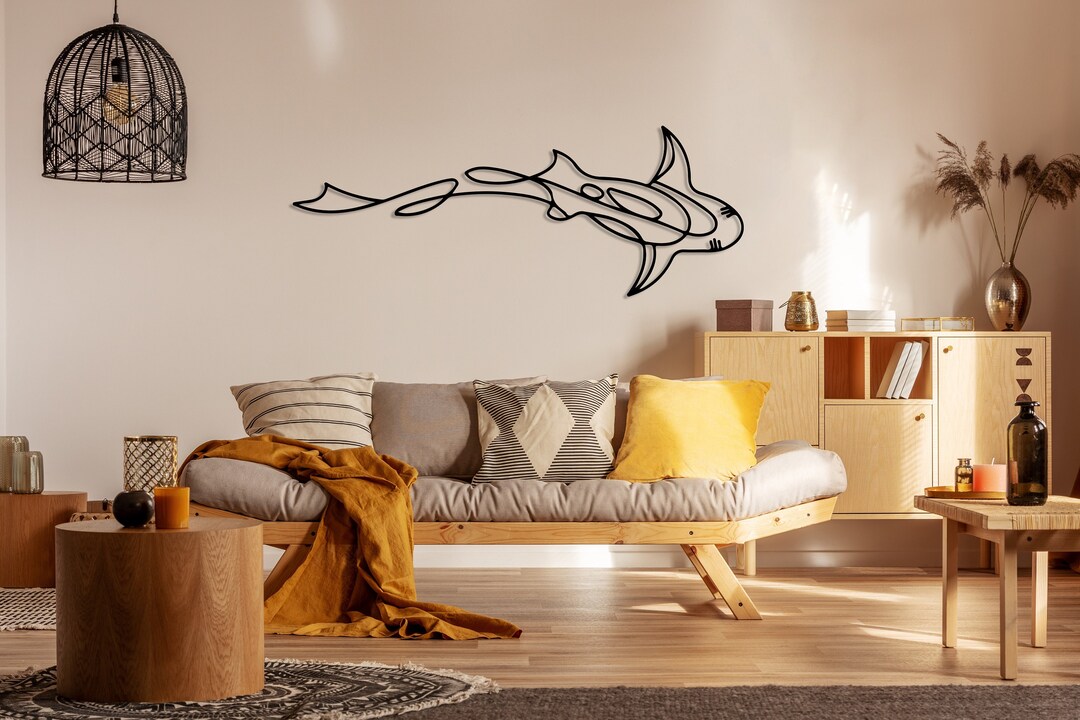 Shark Metal Wall Art, Shark Themed Modern Design Wall Decor, Outdoor