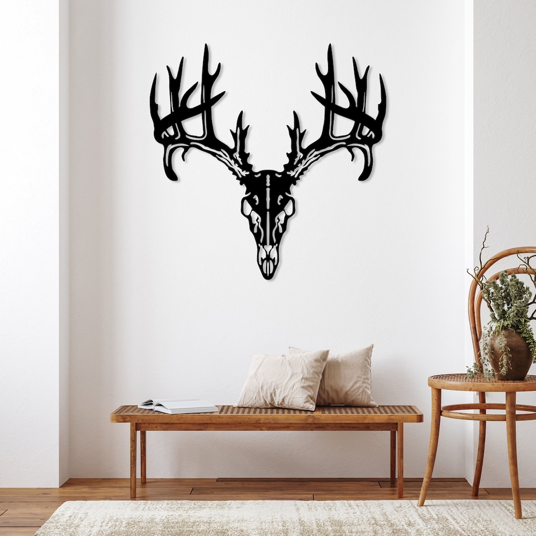 Deer Head Metal Wall Decor, Outdoor Wall Art, Nature Decor, Home Office Decor, Nature Wall Decor