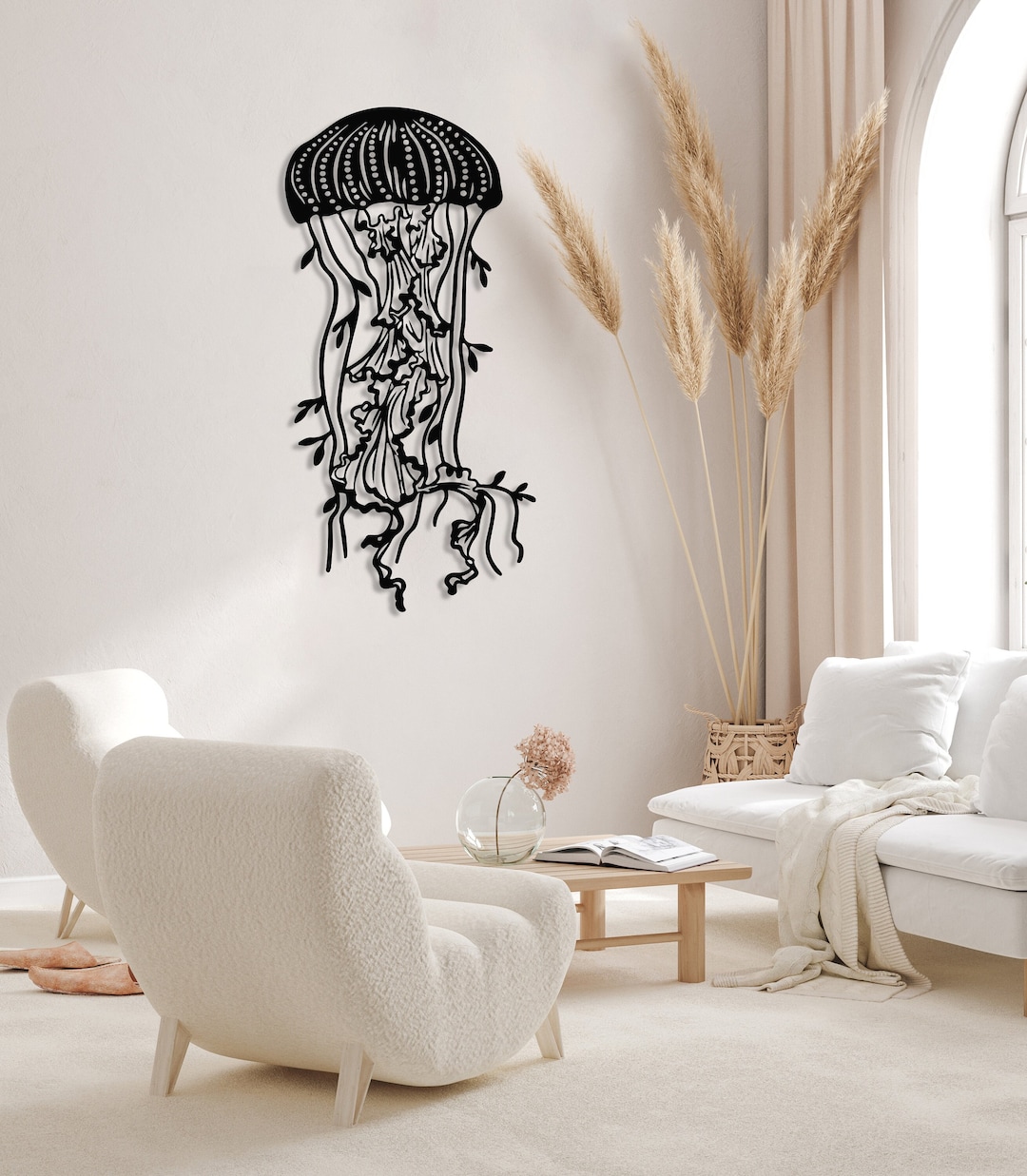 Jellyfish Metal Wall Art, Sea Life Wall Decor, Nautical Theme Wall