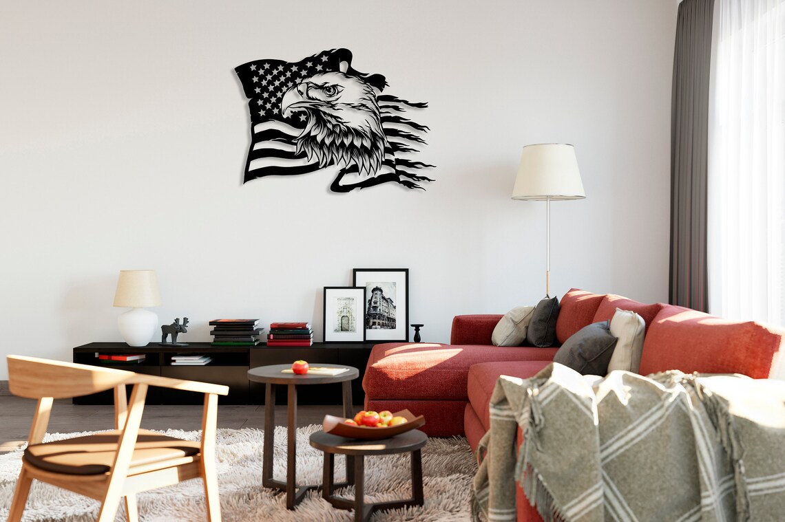 American Eagle Metal Wall Art American Flag Wall Decor US - Etsy