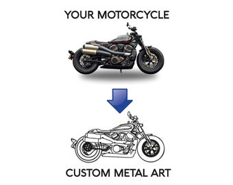 Arte de parede personalizada em metal para motocicleta, placa de parede personalizada para motocicleta, presente para amantes de motocicletas, acessórios decorativos para motocicletas.