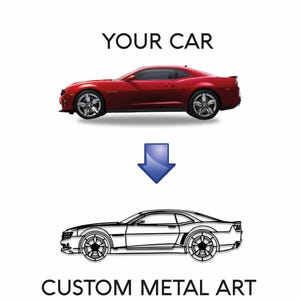 Anpassad bilväggkonst i metall, din egen bilväggdekor, bilskylt i metall för garage, racingbildekor, presentidé för bilälskare män