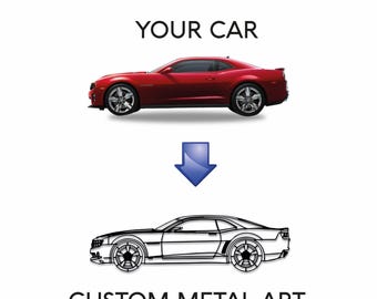 Custom Car Metal Wall Art, Your Own Car Wall Decor, Car Metal Garage Wall Sign, Racing Automobile Decor, Car Lovers Men Gift Idea