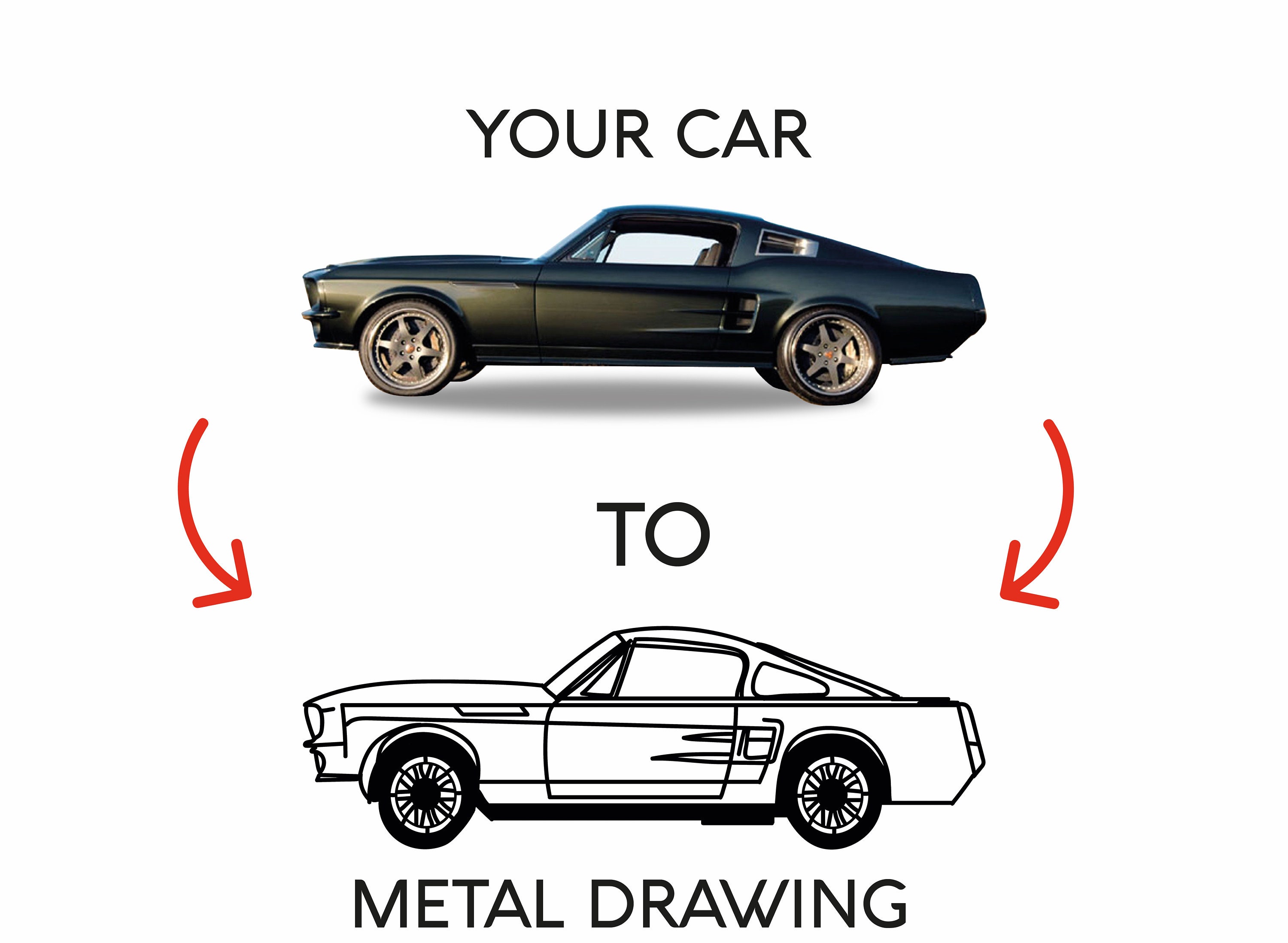 Custom Car Metal Silhouette Wall Art Your Own Car Wall Decor Etsy