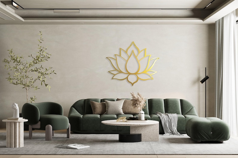 Lotus Flower Wall Decor, Metal Lotus Flower Wall Art Gold or Black, Large Outdoor Wall Decor, Metal Wall Art Mandala Decor, Yoga Decor image 5