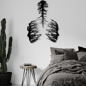 Abstract Tree Metal Wall Art, Abstract Faces Wall Decor, Modern Wall Art, Unique Design Wall Sculpture, Art Lover Gift, Housewarming Gift image 11