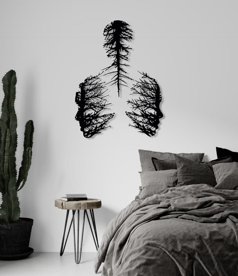 Abstract Tree Metal Wall Art, Abstract Faces Wall Decor, Modern Wall Art, Unique Design Wall Sculpture, Art Lover Gift, Housewarming Gift image 11