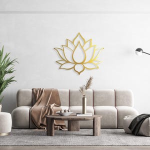Lotus Flower Wall Decor, Metal Lotus Flower Wall Art Gold or Black, Large Outdoor Wall Decor, Metal Wall Art Mandala Decor, Yoga Decor image 8