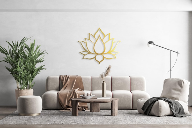 Lotus Flower Wall Decor, Metal Lotus Flower Wall Art Gold or Black, Large Outdoor Wall Decor, Metal Wall Art Mandala Decor, Yoga Decor image 8