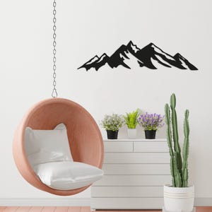 Mountain Wall Art, Large Mountain Wall Art, Mountain Metal Wall Art, Nature Mountain Metal Decor, Hill Metal Decor, Fireplace Metal Wall Art image 6
