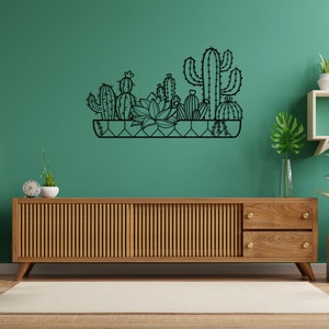 Cactus Metal Wall Decor, Metal Cactus Decor, Large Metal Wall Art, Cactus Sign, Living Room Decoration, Wall Hangings, Housewarming Gift image 5