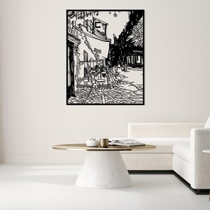 Cafe Terrace at Night Large Metal Wall Art, Van Gogh Wall Decor Artwork, Modern Living Room Wall Art, Unique Above Bed Decor, Art Lover Gift image 5