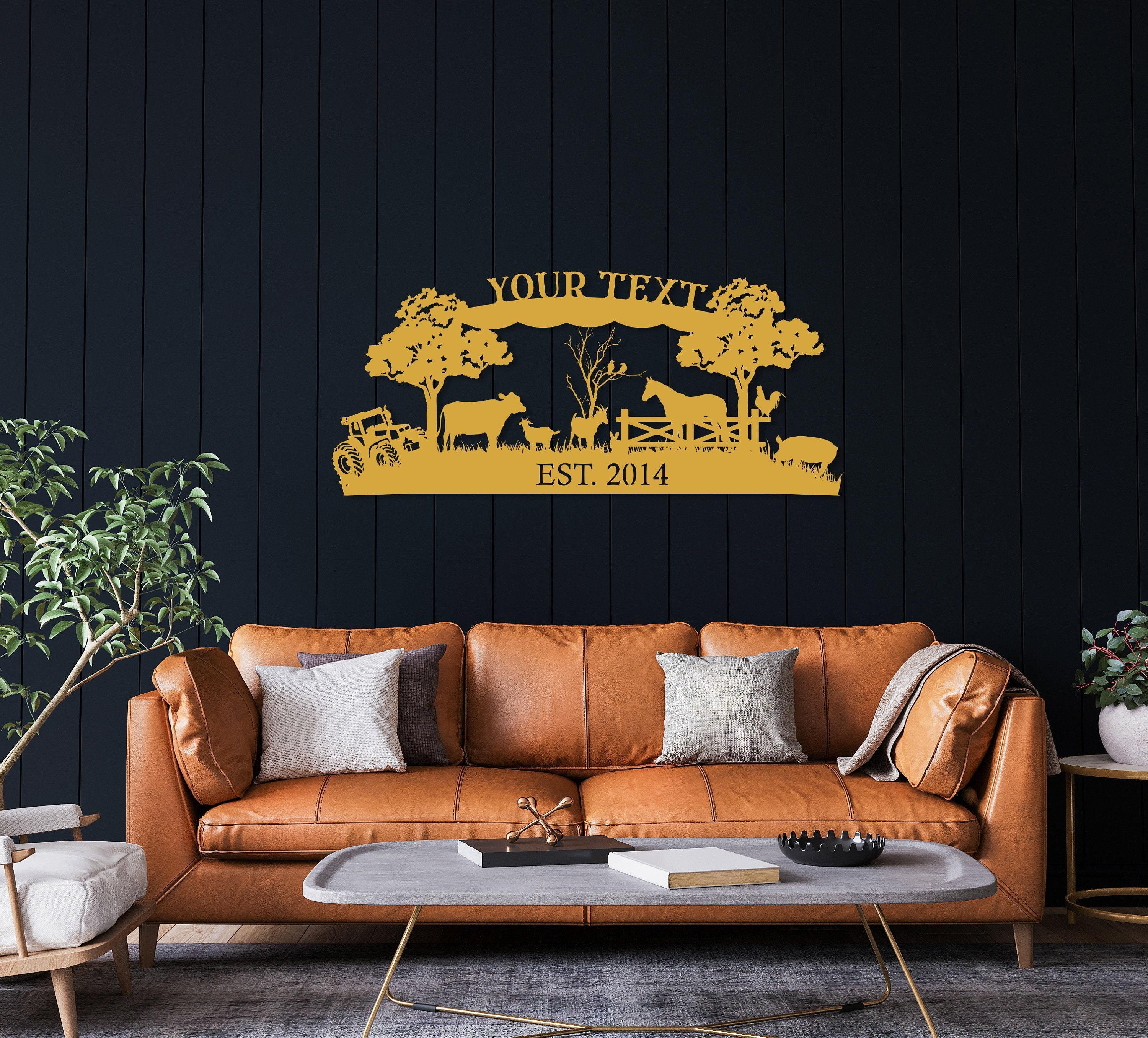 Custom Metal Farm Sign, Large Metal Ranch Sign With Horse, Metal Barn ...