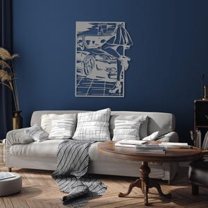 Car Art Metal Wall Decor, Female Body Metal Wall Art, Racing Automotive Lover Gift for Men, Car Guy Gift,Woman Body Feminine Wall Art Silver