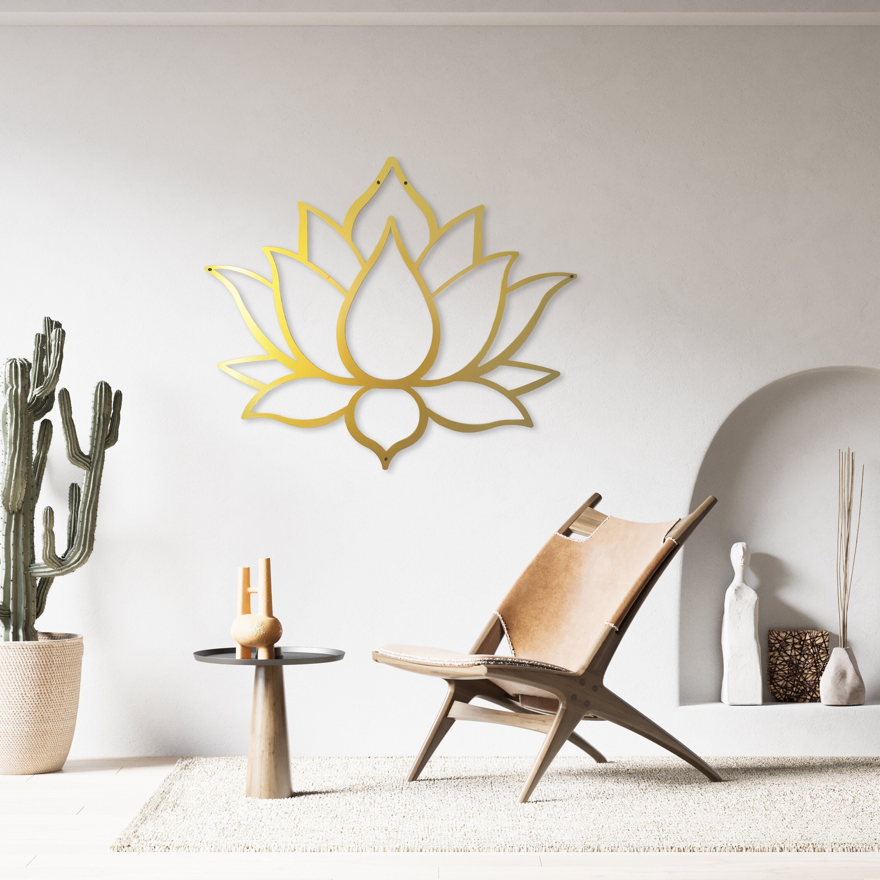 Lotus Flower Wall Decor Metal Lotus Flower Wall Art Gold or Etsy