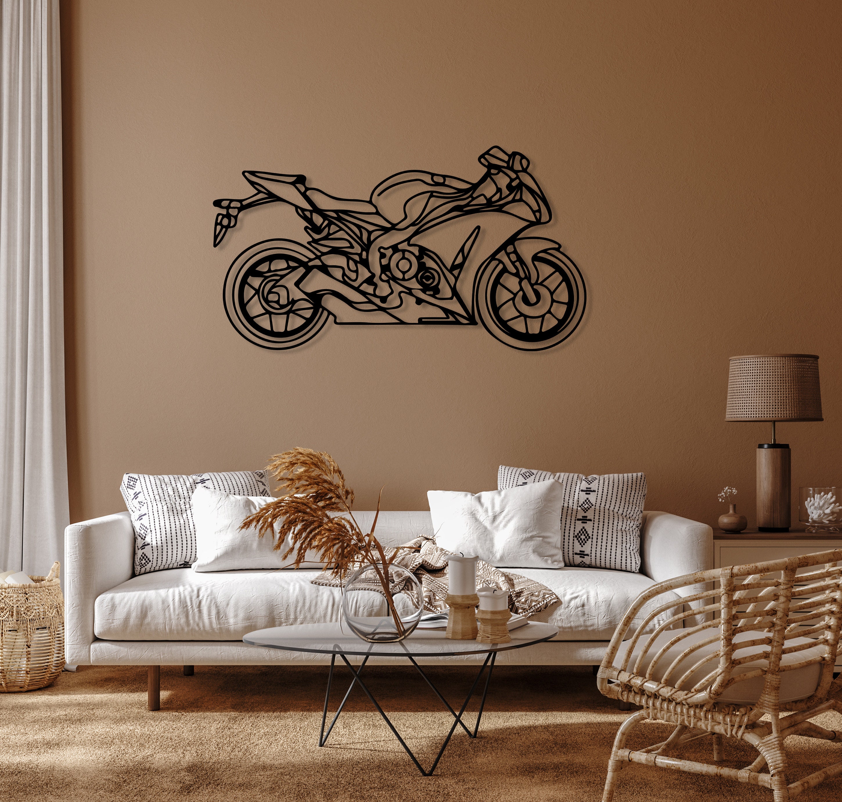 Benutzerdefinierte Motorrad Metall Silhouette Wandkunst, personalisierte  Motorrad Wandschild, Motorrad-Liebhaber-Geschenk für Männer, Motorrad- Zubehör-Dekor - .de