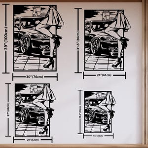 Car Art Metal Wall Decor, Female Body Metal Wall Art, Racing Automotive Lover Gift for Men, Car Guy Gift,Woman Body Feminine Wall Art image 9